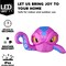 4 FT Tall Halloween Inflatable Purple Octopus Head with Tentacles and Built-in LEDs